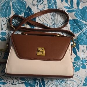 Two-Tone Brown and Beige Women's Bag